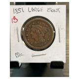 1851 Large Cent " Braided Hair Design