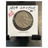 1929 Buffalo Nickel in Fine Condition with Holder