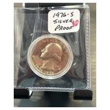 1976-S Silver Proof Bicentennial Quarter in Protec