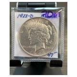1922-D Silver Peace Dollar in Protective Sleeve