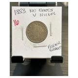 1883 Liberty Head V Nickel No Cents in Higher Grad