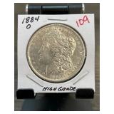 1884-O Morgan Silver Dollar in Holder