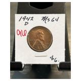 1942-D Lincoln Wheat Cent in MS64 Condition