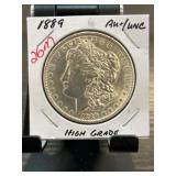 1889 Morgan Silver Dollar in AU/UNC Condition