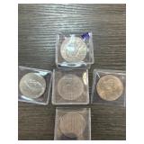 Five Mixed Ike Dollars