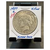 1927-S Peace Silver Dollar in Very Fine Condition