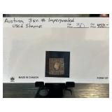 Austria 3kr Imperforated Used Stamp