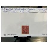 US #660 Washington Carmine Kansas Overprint Stamp