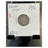 1912 Barber Dime in Protective Holder