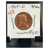 1948-D Lincoln Wheat Penny in Holder