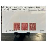 US Carmine Rose Mint Stamp Set with Original Gum