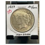 1923 Peace Silver Dollar AU/UNC High Grade