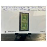 US #705 Washington 1 Cent Green Pair, Mint, Never