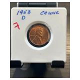 1953-D Lincoln Wheat Cent in CH UNC Condition