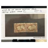 US #26 VF Sound Vertical Pair 1857-61 Washington I
