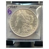 1900 Morgan Silver Dollar in Protective Case