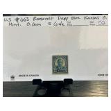 US #663 Roosevelt Deep Blue Kansas Overprint 5 Cen