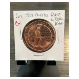 1 oz .999 Copper Round " Second Amendment Design