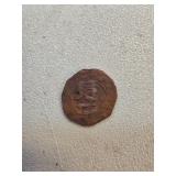 Spanish Colonial Copper Cob Coin with Cross Design