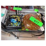 Hand-Painted Black Lacquer Trinket Box with Fairy