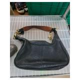 Coach Black Pebbled Leather Shoulder Bag with Dust