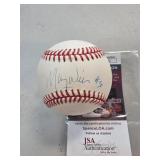 Baseball Signed by Maury Wills with JSA Certificat