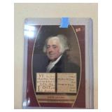 John Adams Authentic Relic Card with Historical Do