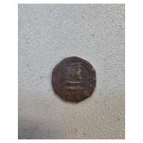 Spanish Colonial Cob Coin in Copper Alloy with Shi