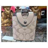 Coach Signature Leather Flask with Protective Case