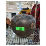 Decorative Ceramic Vase with Spiral Motif and Matt