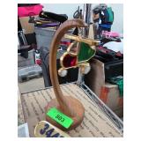 Stained Glass Helicopter on Wooden Display Stand