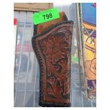 Handcrafted Leather Tooled Holster with Floral Pat
