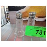 Sterling Silver and Glass Salt and Pepper Shakers