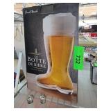 Final Touch La Botte De Biere Glass Boot Mug in Or