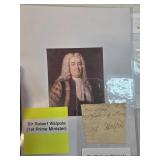 Sir Robert Walpole Autograph with Auction Certific