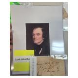 Lord John Russell Signed Document With Auction Cer