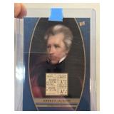 Andrew Jackson Authentic Relic Card by SBay 2022
