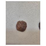 Spanish Colonial Cob-Style Coin With Shield and Cr