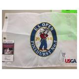 Sergio Garcia 2014 U.S. Open Signed Flag w JSA