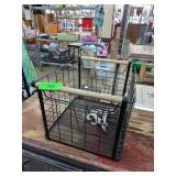 Black Wire Storage Basket with Wooden Handles