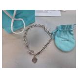Tiffany & Co. Sterling Silver Heart Tag Toggle Nec