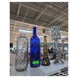 Decorative Vases and Stand with Crystal Details