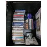Various Music CDs in Plastic Bin