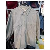 Striped Button-Up Shirt With Johnny Cash Folsom Pr