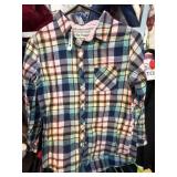 Youth Size M Plaid Shirt with Fringe Accents