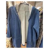 Pure Jill Indigo Hooded Cardigans, Size L Petite