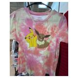 Pokemon Tie-Dye Pikachu and Eevee T-Shirt, Size XL
