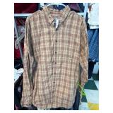 Adult XL Plaid Shirt with Merry Christmas Santa Ba