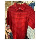Nike Golf Red XL Dri-Fit Polo Shirt with Black Str