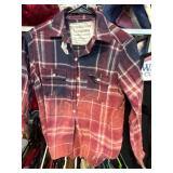 Red Ombre-Effect Flannel Long-Sleeve Shirt, Adult
